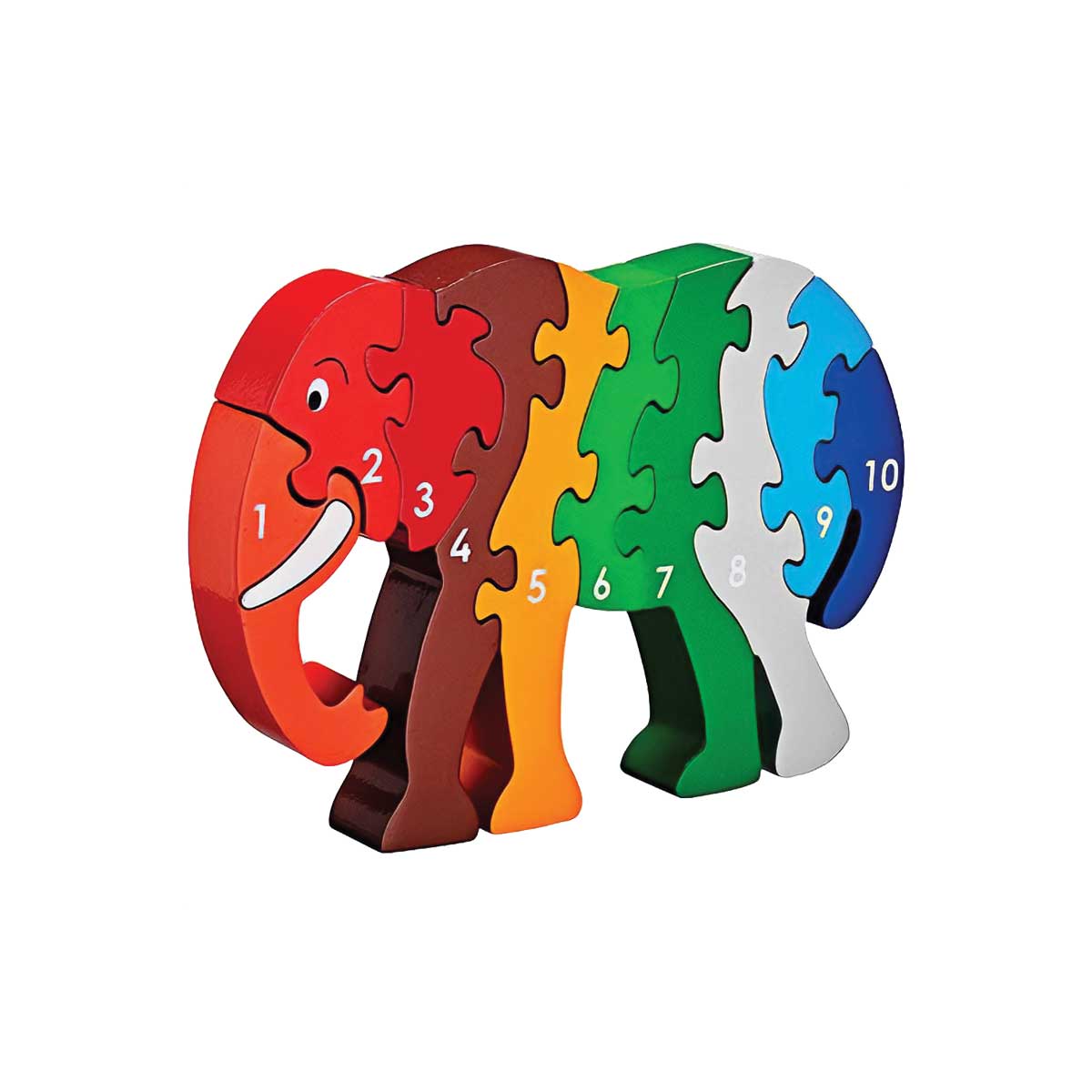 Elephant - 10 Piece Wooden Block Puzzle