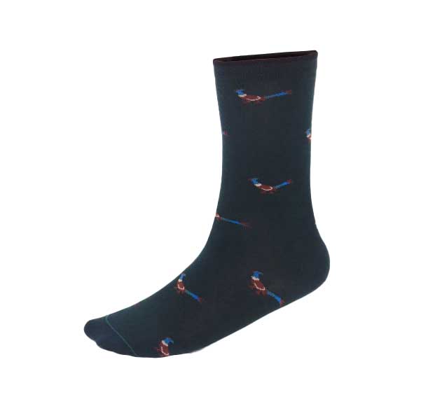 Organic Cotton Socks - Pheasant Motif (size 8-11)